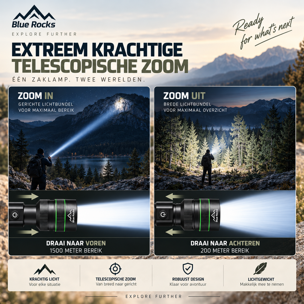 Noctra 2 Zaklamp + Multitool Lamp